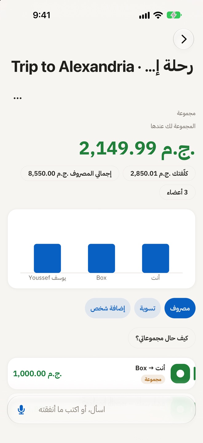 مجموعة: ما تدين لك به، وما كلّفتك، والتسوية.