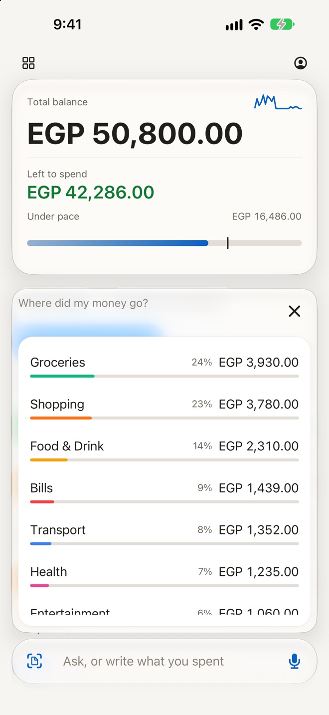 The bar answering “Where did my money go?” by category.