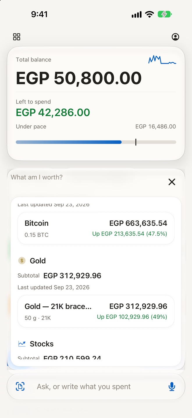 “What am I worth?”: bitcoin, gold by karat and stocks, priced.